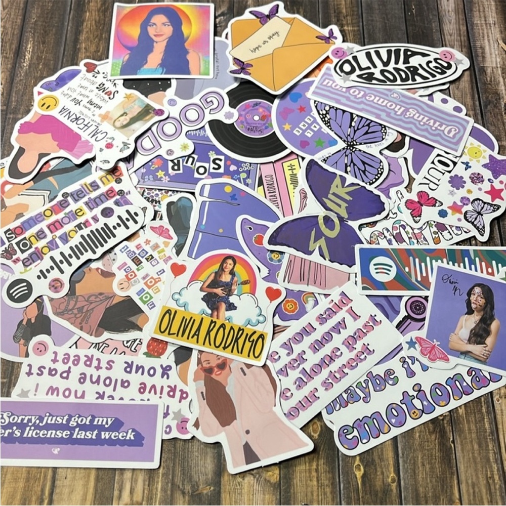5for$10 Olivia Rodrigo Cute Singer Aesthetic Stickers 50 Sticker Pack NWT
